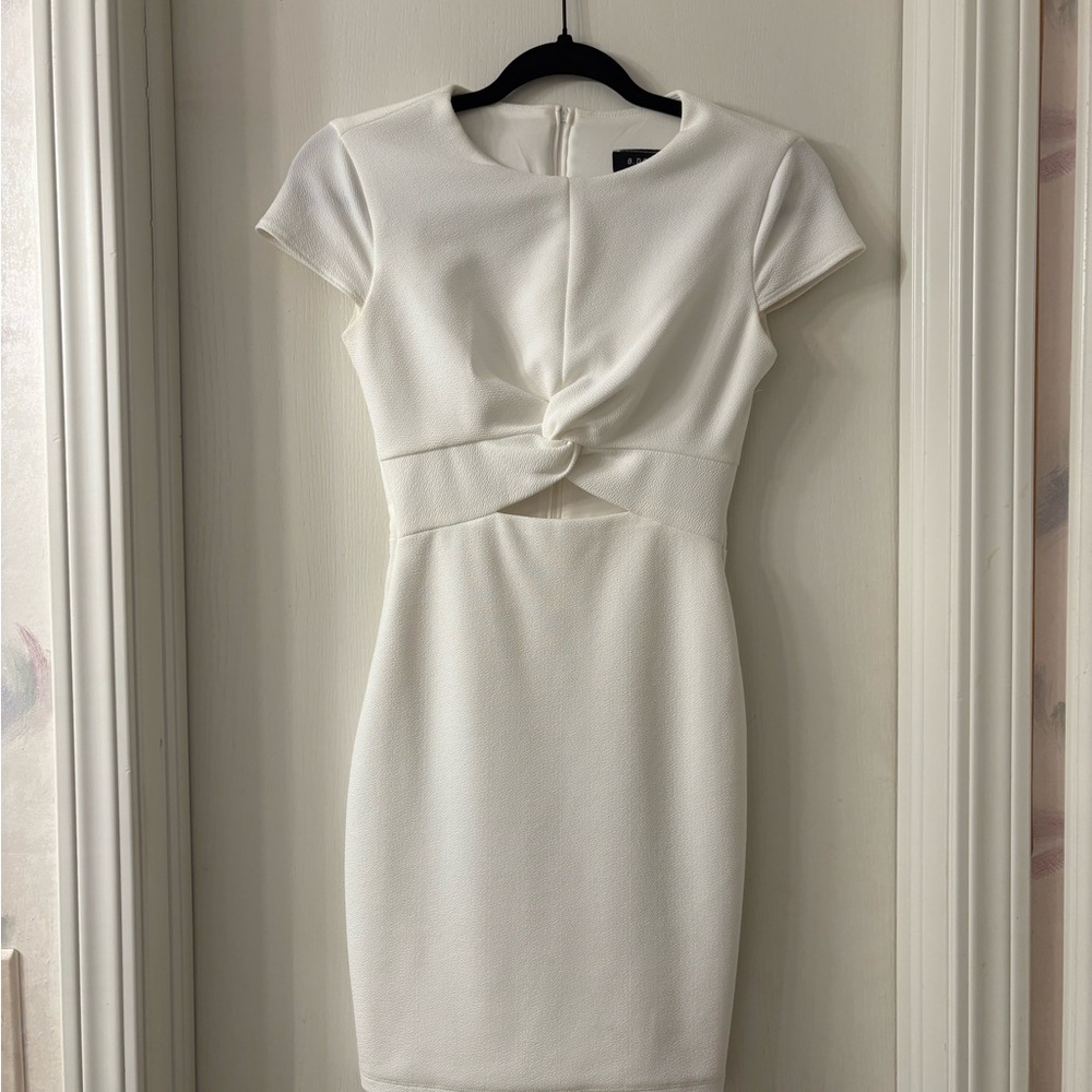 B Darlin Ivory Twist-Front Mini Dress